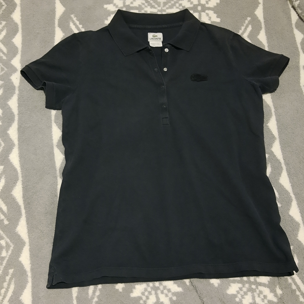 Lacoste Vintage Polo Snap Front Navy Blue